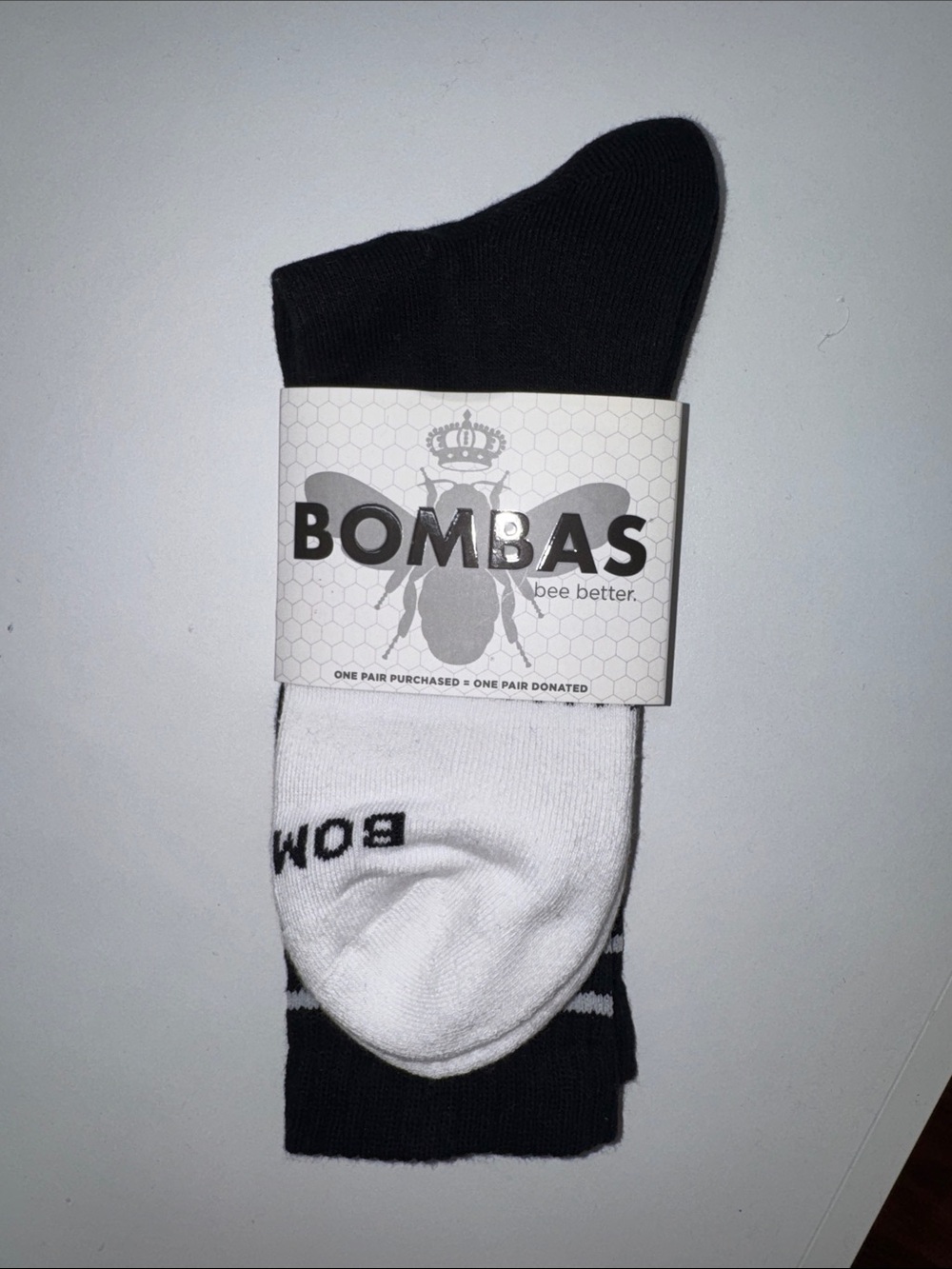 Bombas Black and White Athletic Calf Socks